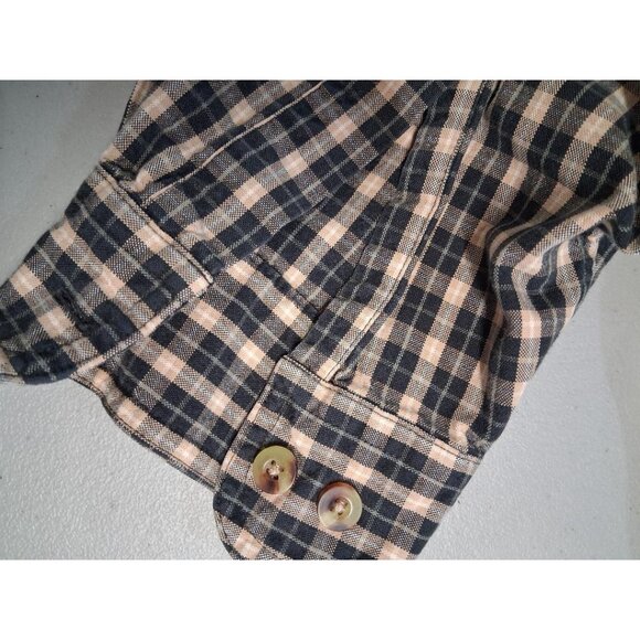 L.L. Bean Mens Plaid Button-Down Shirt Gingham Cotton Long Sleeve Size Large - Picture 3 of 6